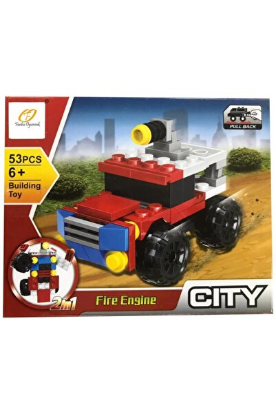 Farbu Oyuncak سلسلة ألعاب فاربو للبناء 2 في 1 سيارة إطفاء المدينة Sp4649 123-116