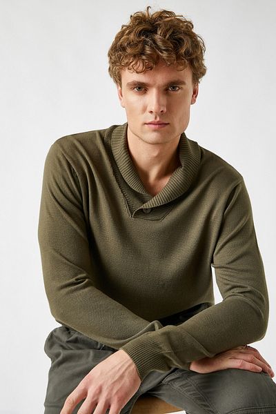 Koton Collar Detailed Knitted Sweater