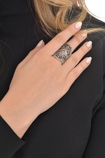 LABALABA Kadın Antik Gümüş Kaplama Yüzük