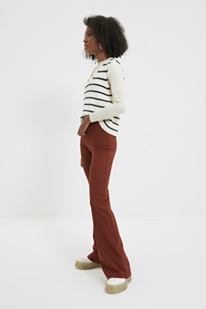 Trendyol Collection Καφέ Flare Woven Παντελόνι TOFAW19BB0581
