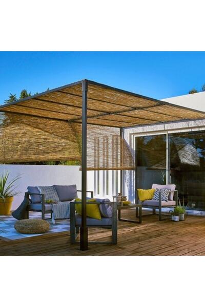 tunalar 2 Metre X 2,50 Metre Bambu Kamış Hasır Çit Gölgelik