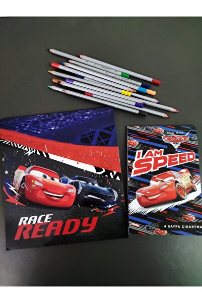 Disney Pixar Cars Cars Lisanslı Çıkartma - Boyama -bulmaca Set (2 Parça) 48 Sayfa Boyama + 24 Sayfa Not Defteri