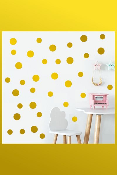 ENGINPRINT 124 Pieces Gold Color Round Polka Dot Foil Polka Dot