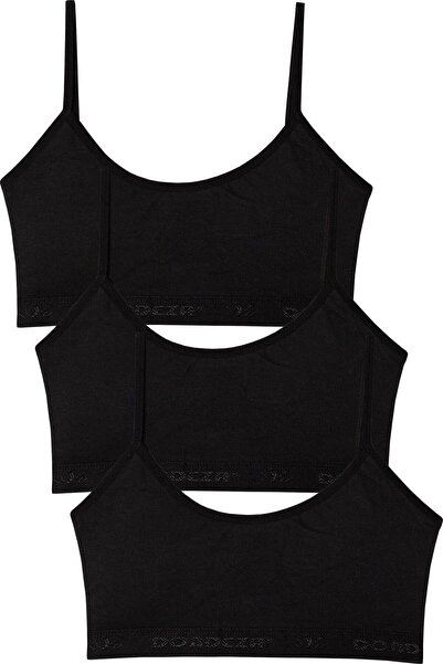 jilly jo Fetă tânără Copil Negru Căptușit Curea de frânghie Jumătate Tank Top...