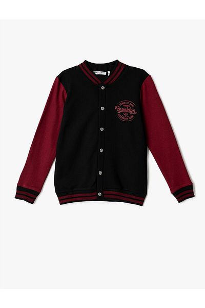 Koton Buttoned Line Detailed Sweatshirt Long Sleeve