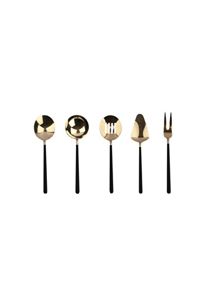 Dame Marie Allegra Black Gold 5 Parça Sos Servis Seti