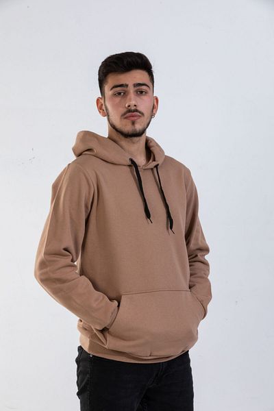 Raf Coll Φούτερ Unisex Basic Camel Hooded με τσέπη