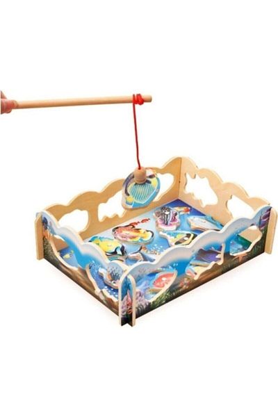 Wooden Toys Wooden Fishing Game Magnet Montessori