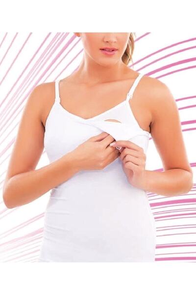 jilly jo Tricou alb Modal pentru alăptare pentru femei 1268