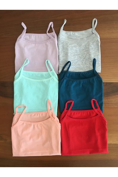 LEYNA BUTİK Girl's Thin Strap Undershirt 12 Pack