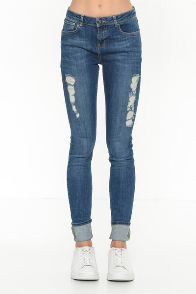 Lee Cooper بنطال Jamy Denim Skinny Highrise Fit للسيدات باللون الأزرق الداكن 199 INF121003