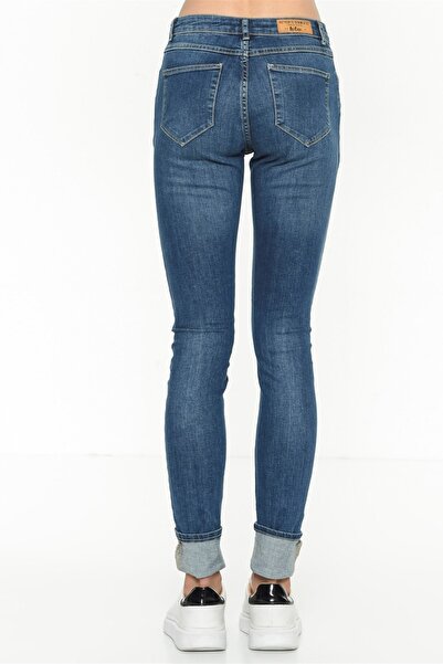 Lee Cooper Kadın Jamy Denim Skinny Highrise Fit Pantolon Dark Blue 199 INF 121003