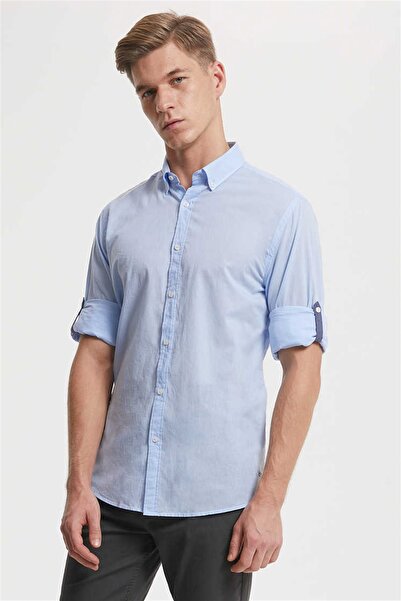 Lee Cooper Erkek Vual U.Kol Gömlek Mavi 192 LCM 241011