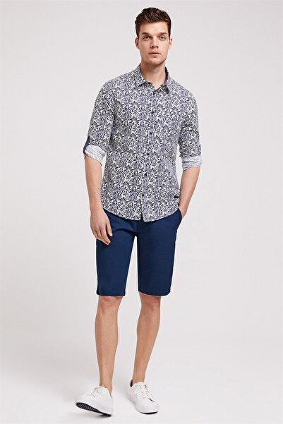 Lee Cooper Ανδρικό πουκάμισο U.Sleeve Miayaprak Λευκό 202 LCM 241006