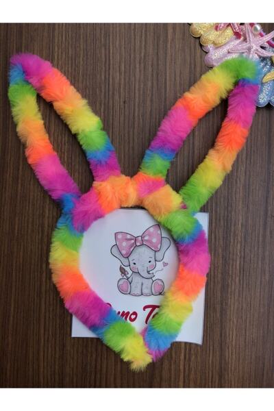 Juno Aksesuar Coroană de pluș cu centură de iepure colorat