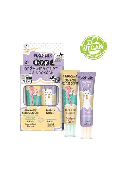 Floslek 2 Li Dudak Bakım Seti Limon Içerikli Peeling Armut Içerikli Yenileyic...