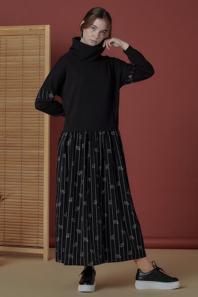 Kübra Tekin Arya Siyah Maksi Elbise