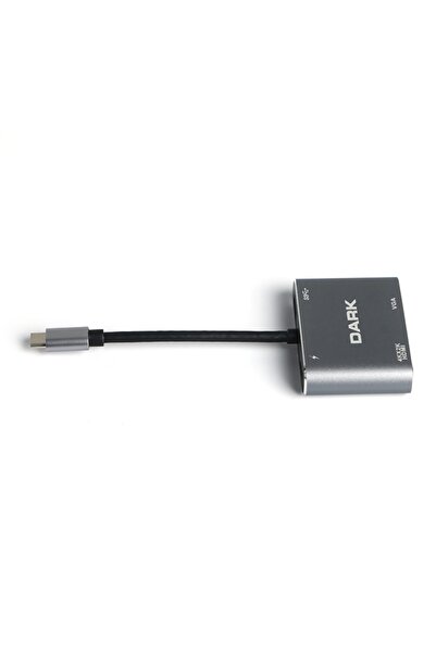 Dark Usb 3.1 Type-c' Den 4k Uhd Hdmı & Vga Dönüştürücü Adaptör (dk-ac-u31xhdv)