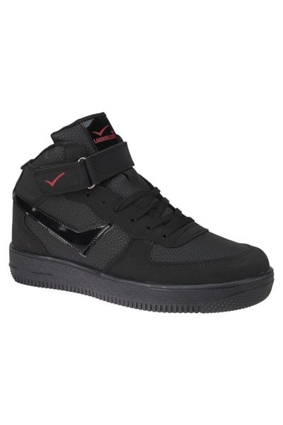 Lambırlent Unisex Black High-Rise Velcro Sports Shoes
