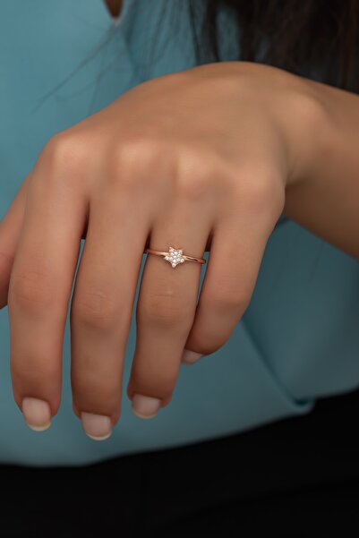 Nereze 925 Ayar Gümüş Ayarlanabilir Minimal Yıldız Yüzük