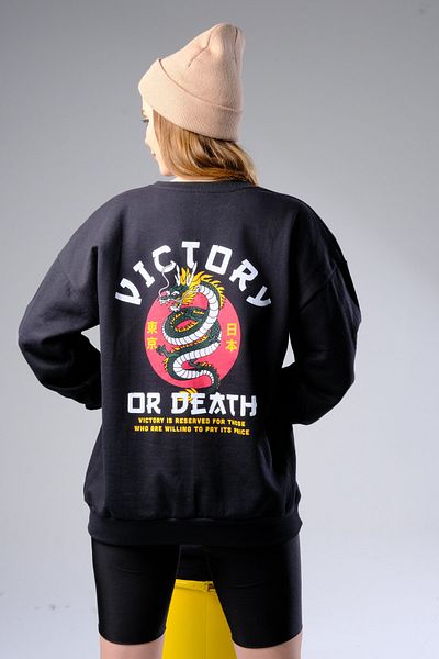 ALİKA Дамски черен суитшърт Victory Oversize