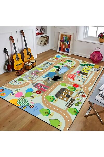 YSMHOME Yıkanabilir Kaymaz Tabanlı Antibakteriyel Çocuk Halısı