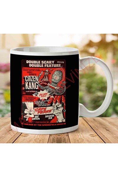 ART HEDİYE كوب The Simpsons Double Scary Double Feature Citizen Kang Cape Fea...