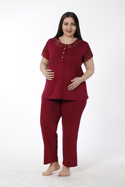 Miss Dünya Lissa Plus Size Maternity and Pajama Set Suitable for Breastfeeding