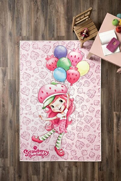 Taç Yeni Sezon Lisanslı Strawberry Shortcake Halı Halı - 80 X 140 Cm