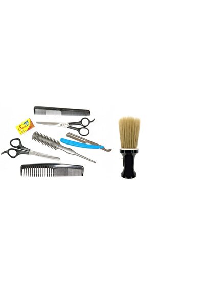 Alfa Set19 Set de 6 piese pentru frizer și perie pentru spate