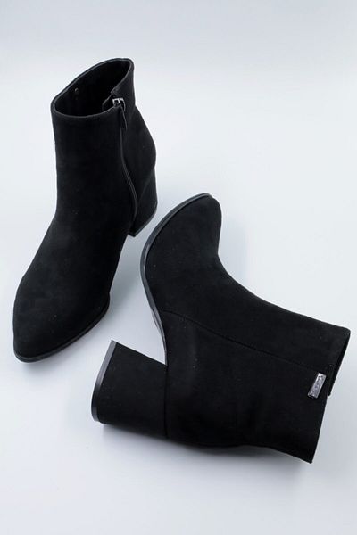 PASSAGE SHOES 5054 Μαύρες σουέτ γυναικείες χειμερινές μπότες