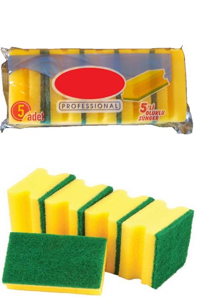 FırsatYapıMarket Professional Scouring Sponge Corrugated 5pcs