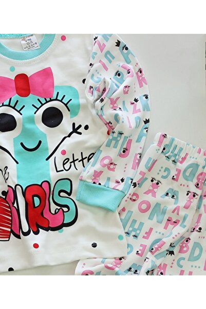Süpermini Alfabeli Kız Çocuk Pijama Takımı