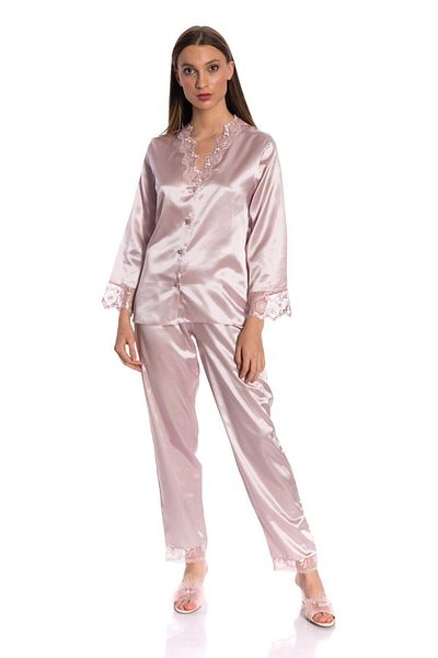 Espuar Women's Powder 2-Piece Nightgown-Morning Dress Set T2904
