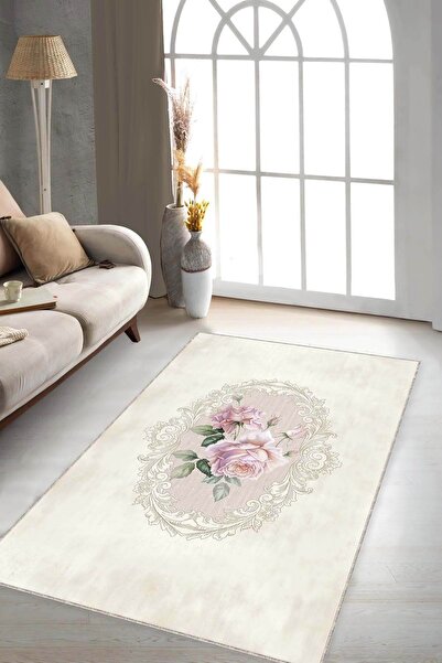 NeluxHome Dekoratif Kaymaz Taban Makinede Yıkanabilir Halı Mx001