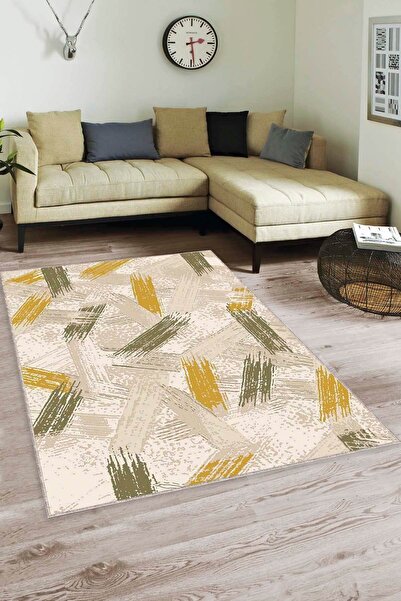 RugViva Kaymaz Tabanlı Halı Fırça FR07 Yeşil Sarı