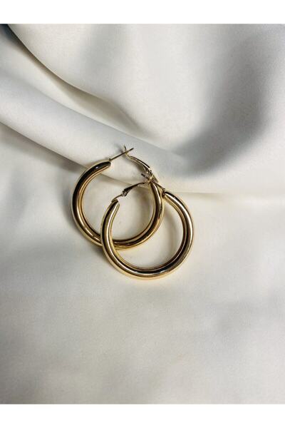 Entrendi Cansus أقراط نسائية ذهبية اللون سميكة