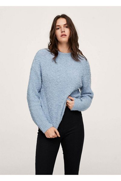 MANGO Woman Damen Strickpullover in Himmelblau