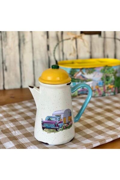 Handmadesign Kapaklı El Yapımı Seramik Sürahi Arabalı Karavanlı Kamp Reteo