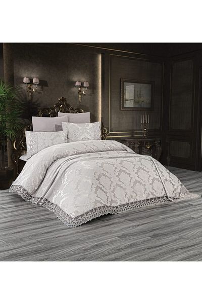 Çeyiz Bahçesi Κάλυμμα διπλού κρεβατιού Cream Ivy 3 τεμαχίων