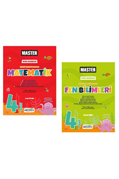 Okyanus Yayınları 4.Sınıf Master Fen Bilimleri  Matematik Soru Bankası Seti Okyanus Yayınları