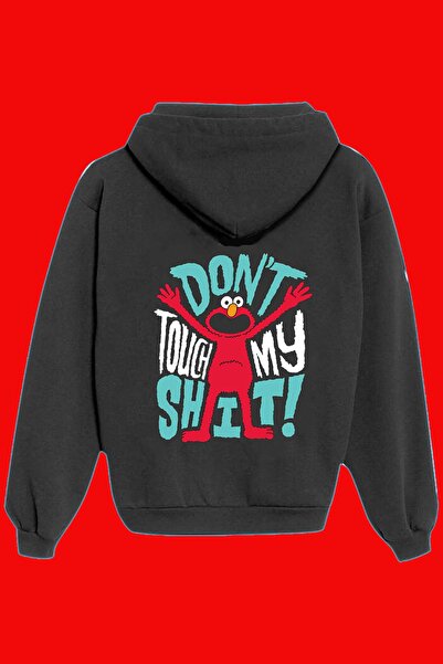 IvırZıvır Унисекс черна блуза с надпис „Не пипай нещата ми“