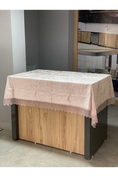 Çeyizland مفرش طاولة مخمل 160x220 بودرة 4519