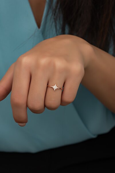 Nereze 925 Ayar Ayarlanabilir Minimal Kutup Yıldızı Gümüş Yüzük