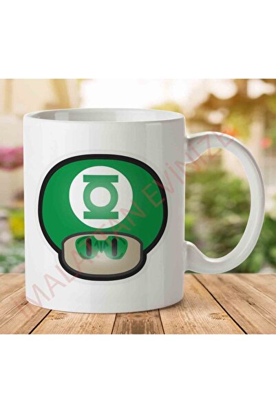 ART HEDİYE كوب سوبر ماريو فطر أخضر فانوس مطبوع على الجانبين