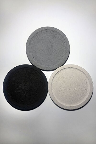 RocArt Home قواعد أكواب دائرية خرسانية (مجموعة من 3)