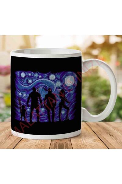 ART HEDİYE كوب مطبوع عليه وجهين من Starry Night Guardians Of The Galaxy