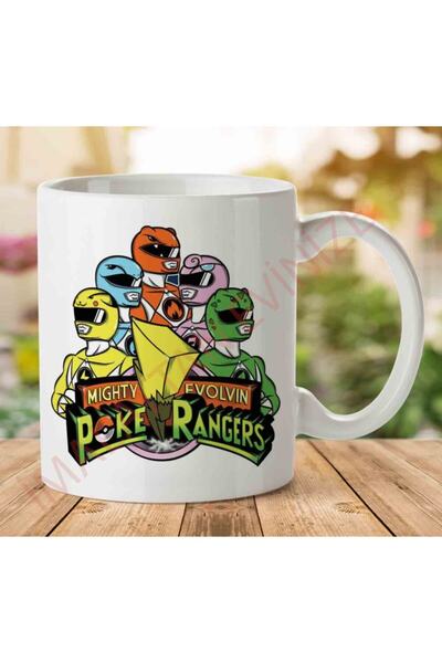 ART HEDİYE كوب كوب بطبعة بوكيمون باور رينجرز من Mighty Evolvin Poke Rangers ع...