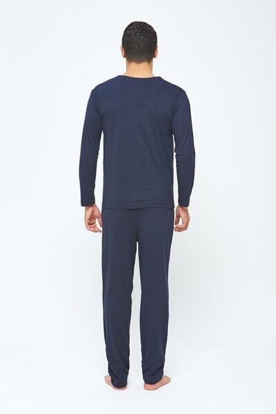 Estiva Ανδρικό κοστούμι πιτζάμα με μακρυμάνικο βαμβακερό κοστούμι με κουμπιά