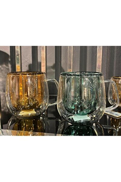 Lucky Art Lyhl 005 Classica 100 Ml Double Walled Borasilicate Espresso Set of 2 Colored Glasses